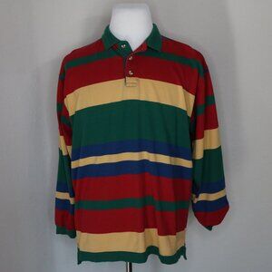Vintage Men's Dockers 1990's Long Sleeve Shirt * Large L * Preppy Stripes